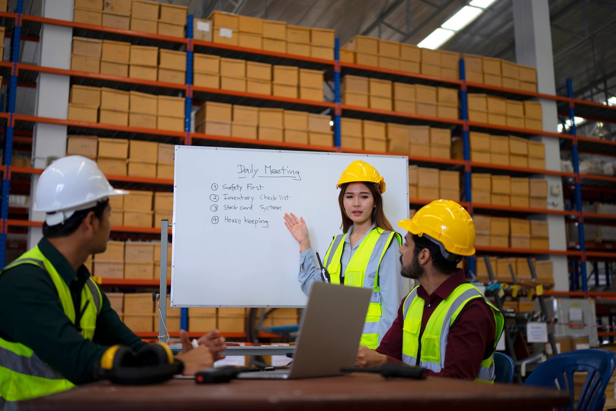 Warehouse logistics worker supporting freight operations