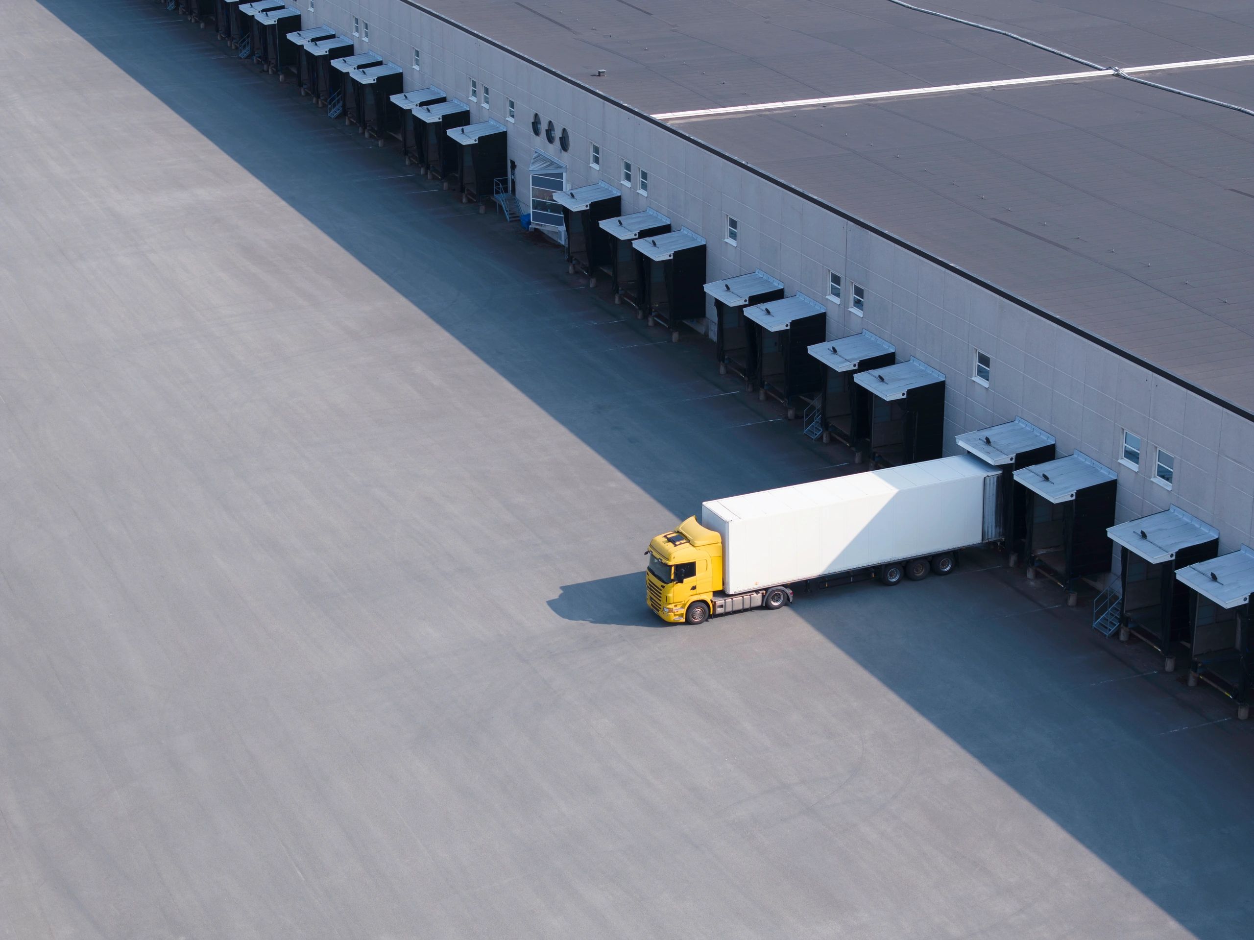 Truck at a warehouse loading dock